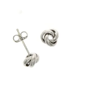 18ct White Gold 6.5mm Classic Triple Knot Stud Earrings