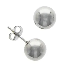 18ct White Gold 8mm Ball Stud Earrings