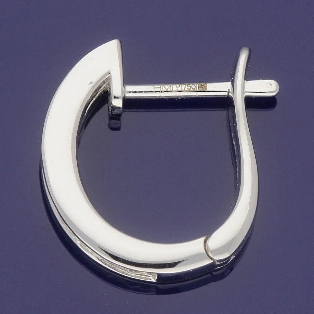 18ct White Gold Channel Set 0.60ct Princess Cut Diamond Hoop Earrings 15mm