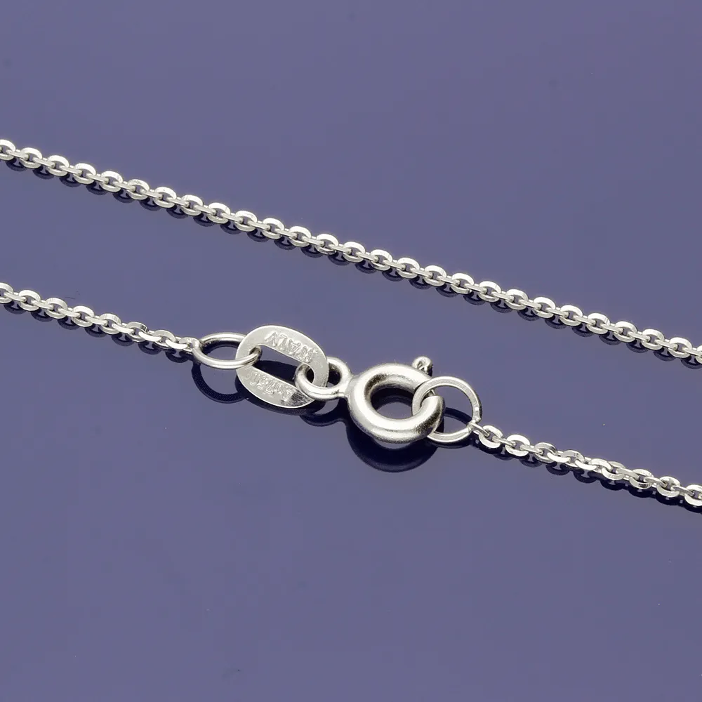18ct White Gold Diamond Oval Journey Necklace