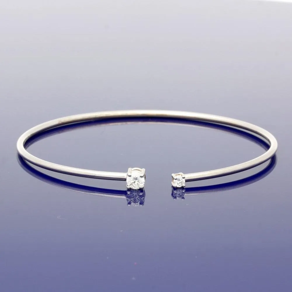 18ct White Gold Diamond Torque Bangle