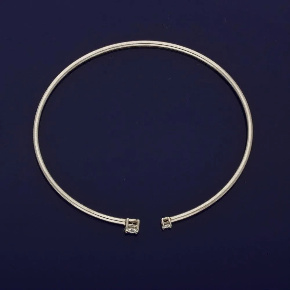 18ct White Gold Diamond Torque Bangle