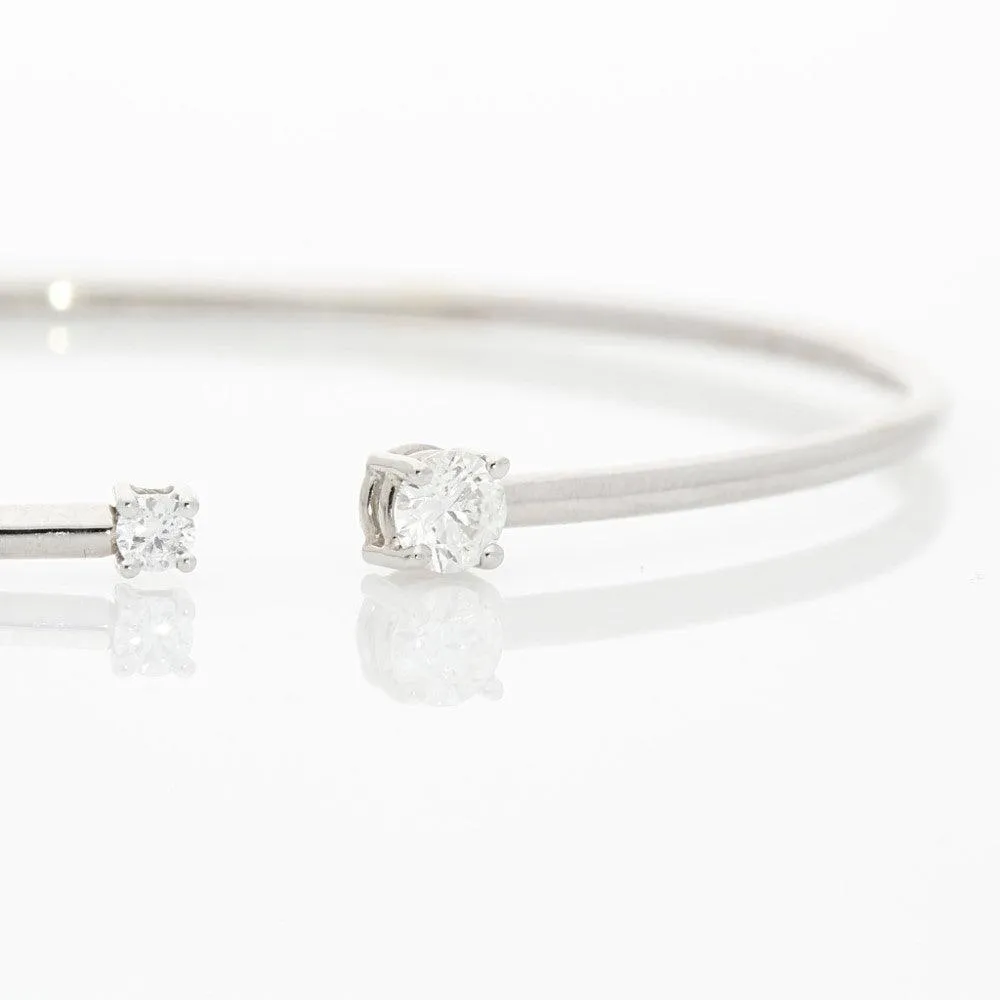 18ct White Gold Diamond Torque Bangle