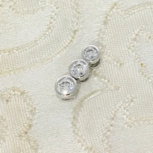 18ct White Gold Diamond Trilogy Bubble Pendant