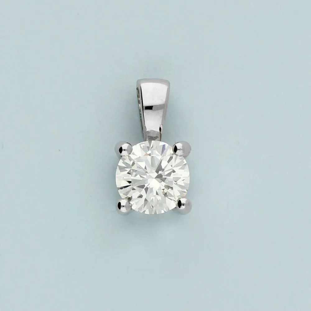 18ct White Gold Laboratory-Grown Diamond Pendant - 0.54ct Solitaire Diamond