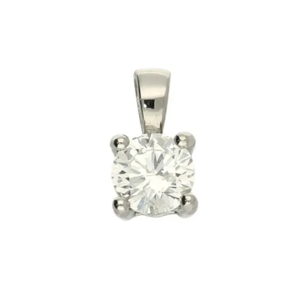 18ct White Gold Laboratory-Grown Diamond Pendant - 0.54ct Solitaire Diamond