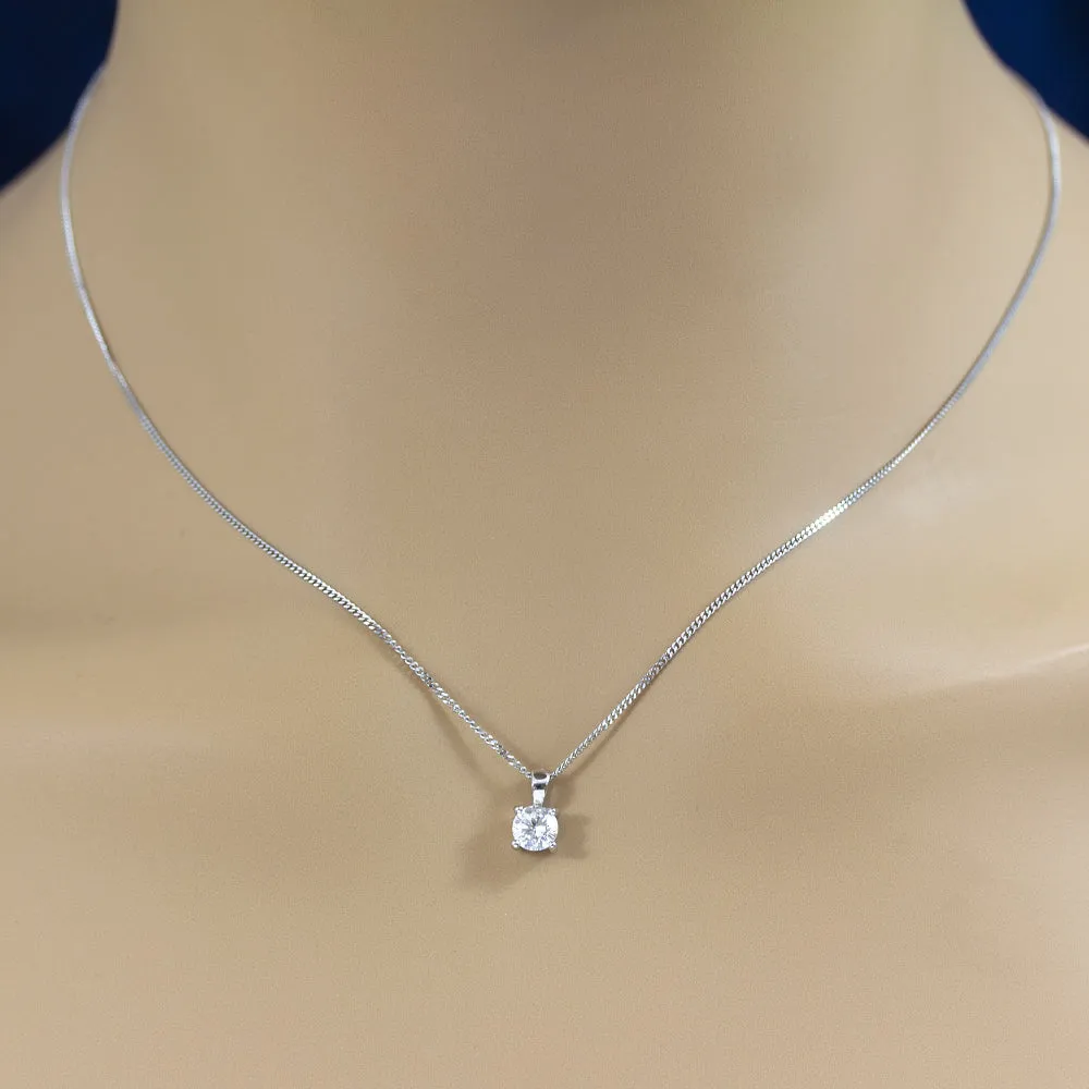 18ct White Gold Laboratory-Grown Diamond Pendant - 0.54ct Solitaire Diamond