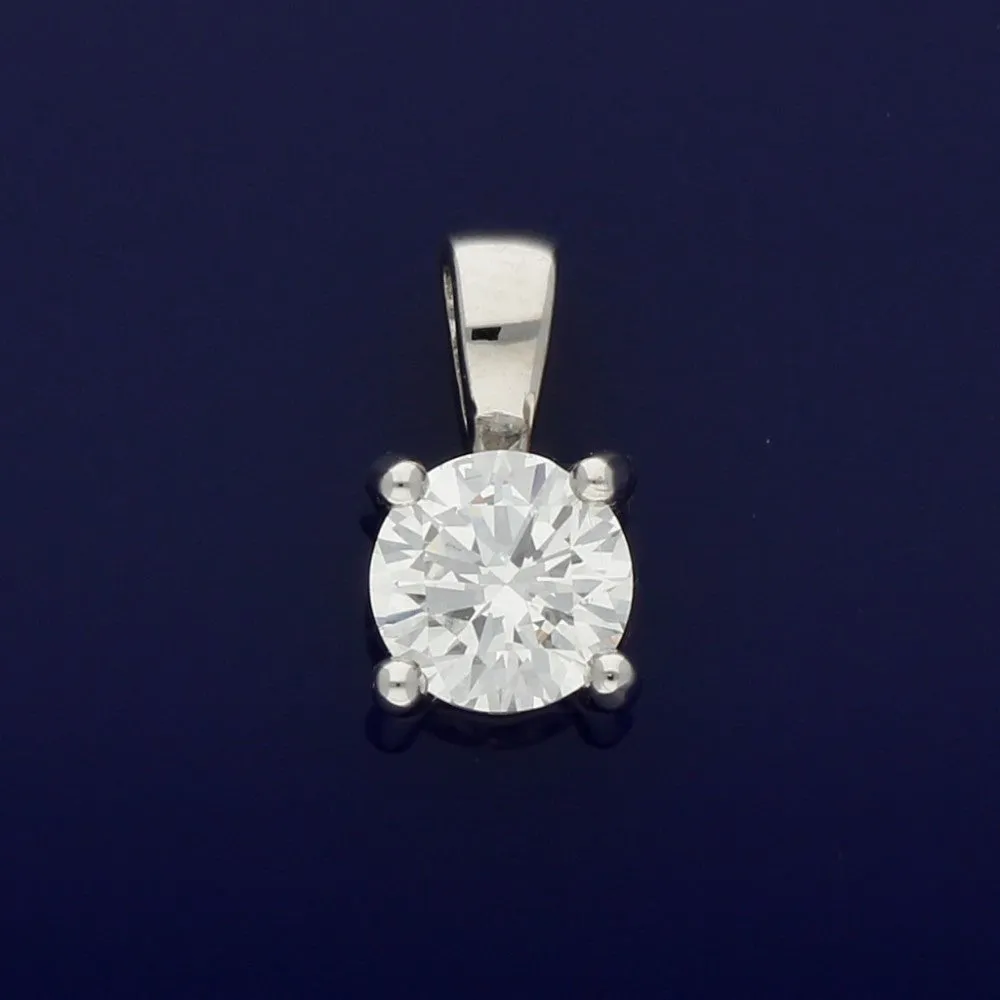 18ct White Gold Laboratory-Grown Diamond Pendant - 0.54ct Solitaire Diamond