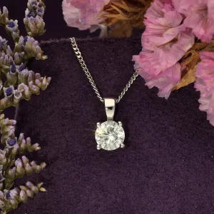 18ct White Gold Laboratory-Grown Diamond Pendant - 0.54ct Solitaire Diamond