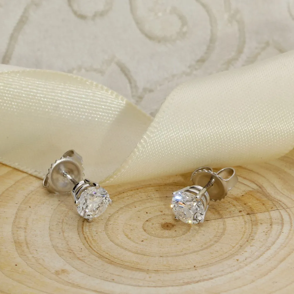 18ct White Gold Laboratory-Grown Diamond Stud Earrings 1.44ct