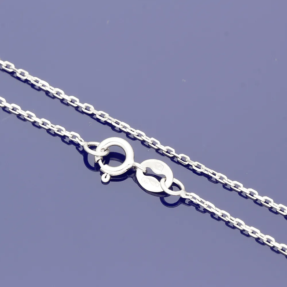 18ct White Gold Pave Diamond Clover Design Necklace 18"
