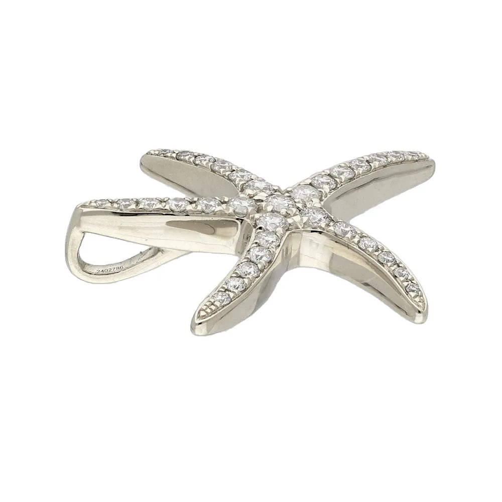 18ct White Gold Pave Diamond Starfish Pendant
