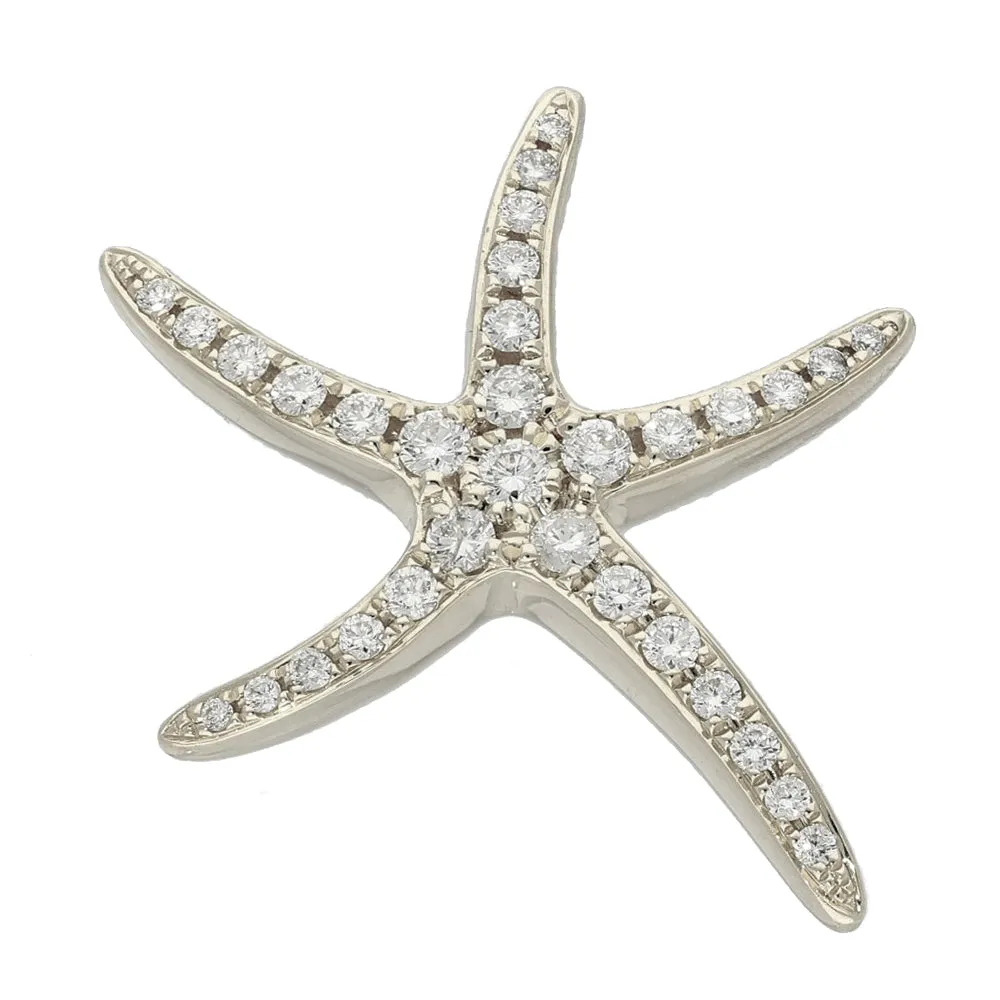 18ct White Gold Pave Diamond Starfish Pendant