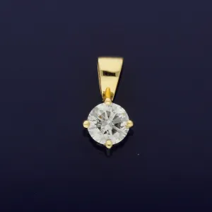 18ct Yellow Gold 0.31ct Diamond Solitaire Pendant