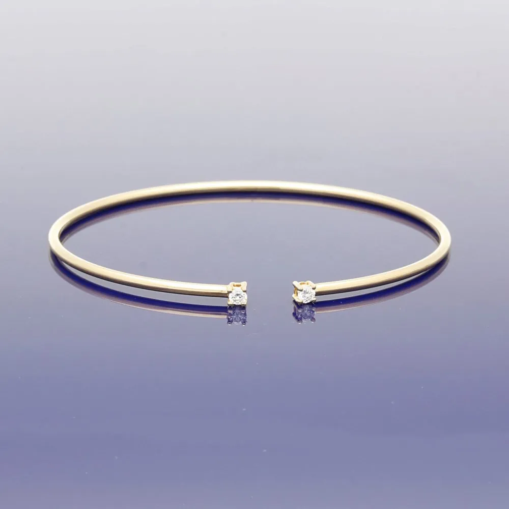 18ct Yellow Gold Diamond Torque Bangle