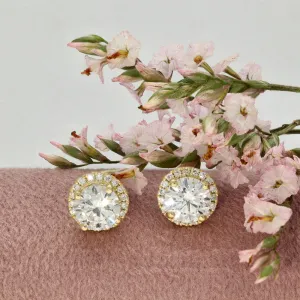 18ct Yellow Gold Laboratory-Grown Diamond Halo Stud Earrings 1.59ct