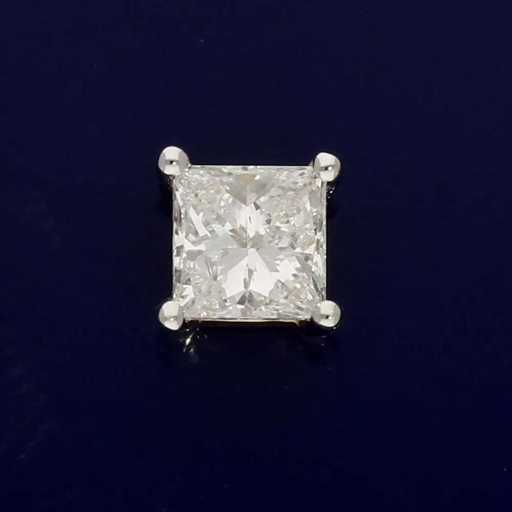 18ct Yellow Gold Princess Cut Diamond Stud Earrings 0.50ct