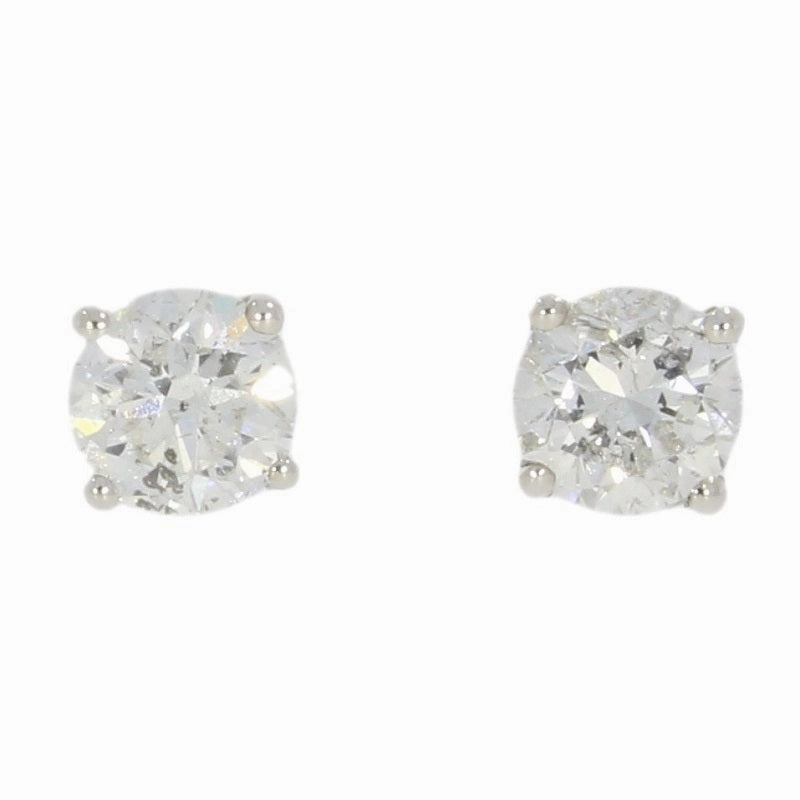 18ct White Gold 1.01ct Solitaire Diamond Stud Earrings