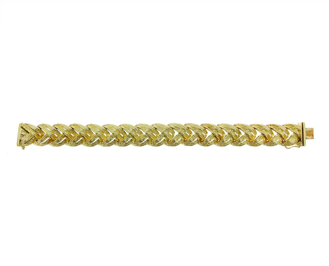 18K yellow gold braided bracelet