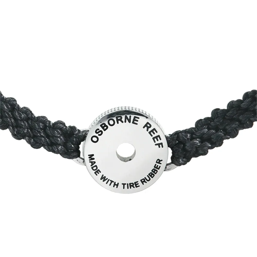 4Ocean Osborne Reef Black Braided Tire Crumb Bezel Bracelet