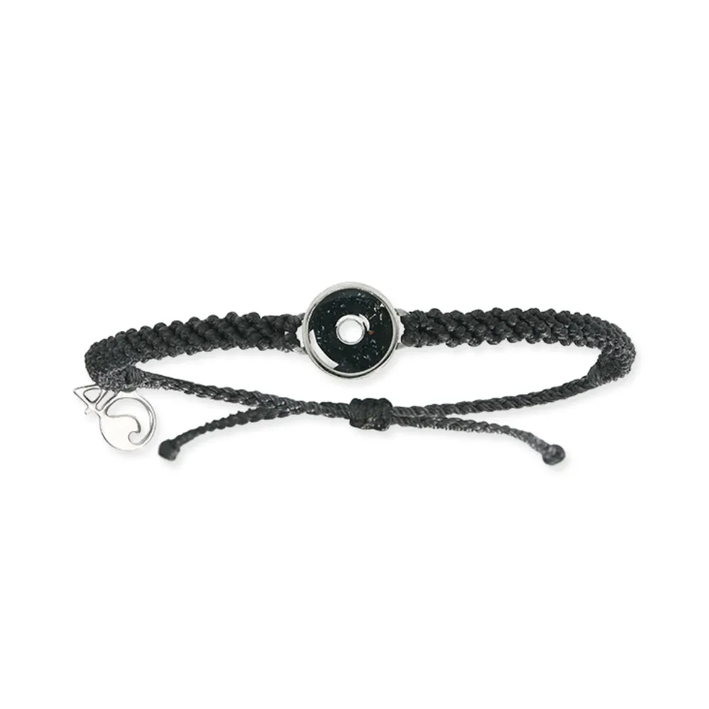 4Ocean Osborne Reef Black Braided Tire Crumb Bezel Bracelet