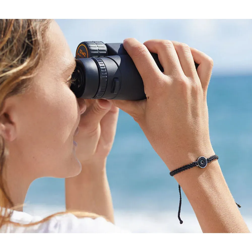 4Ocean Osborne Reef Black Braided Tire Crumb Bezel Bracelet