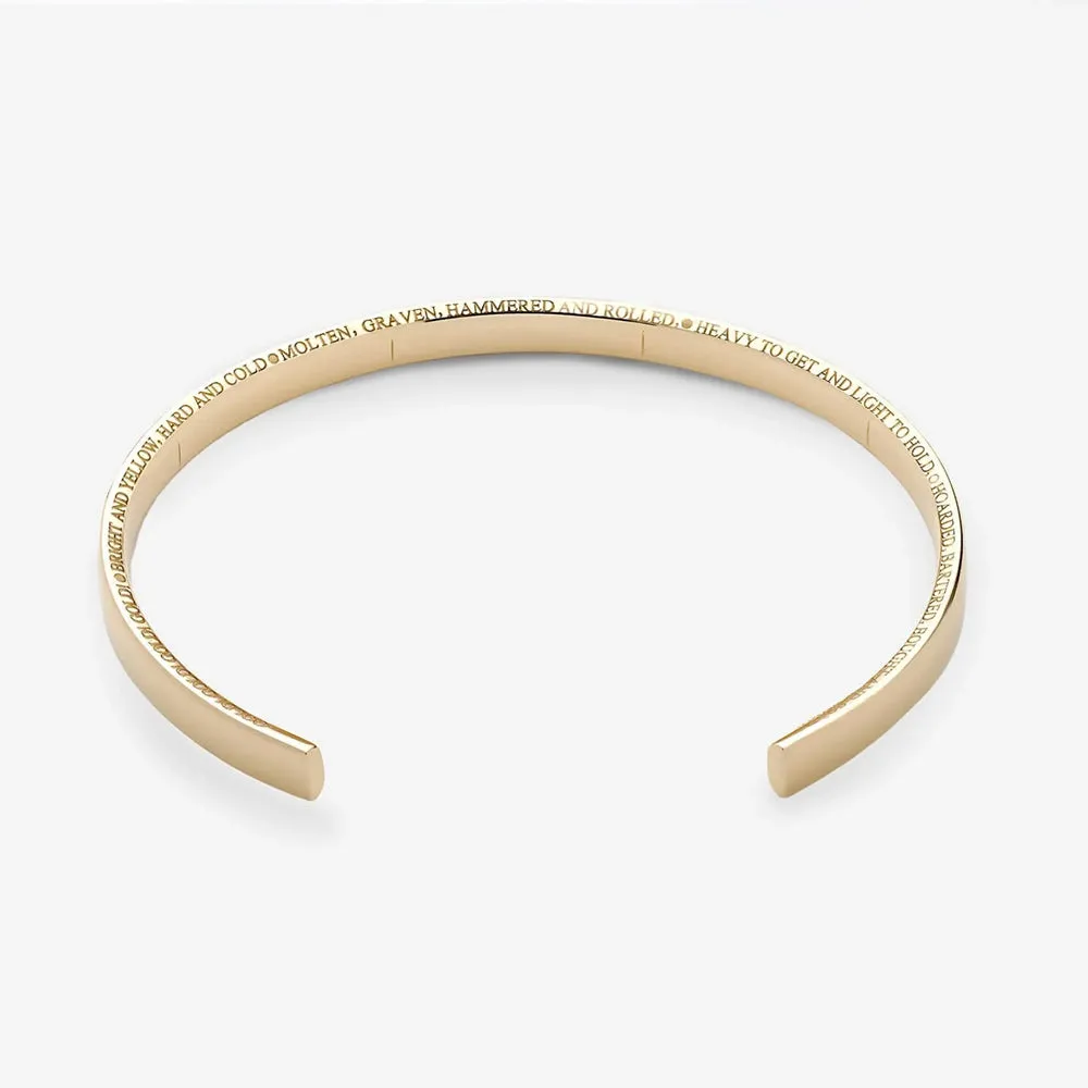 886 The Royal Mint - 886 Poem Cuff in 9ct Yellow Gold