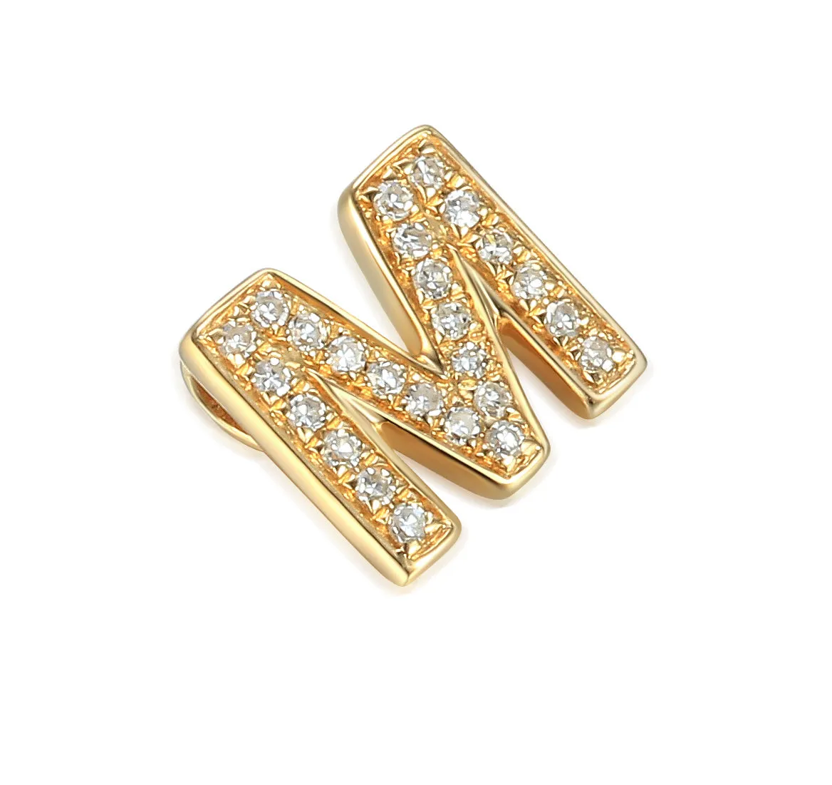 9ct Gold Initial Diamond Pendant Necklace in 9ct Yellow or 9ct White Gold