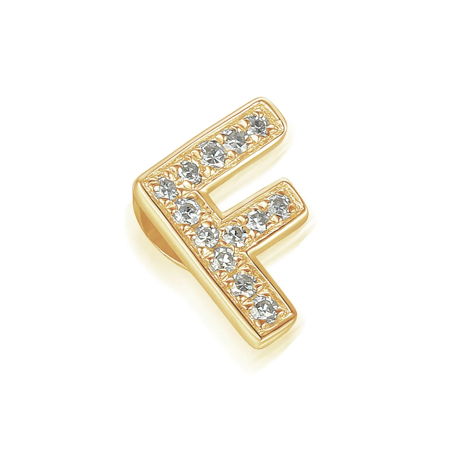 9ct Gold Initial Diamond Pendant Necklace in 9ct Yellow or 9ct White Gold