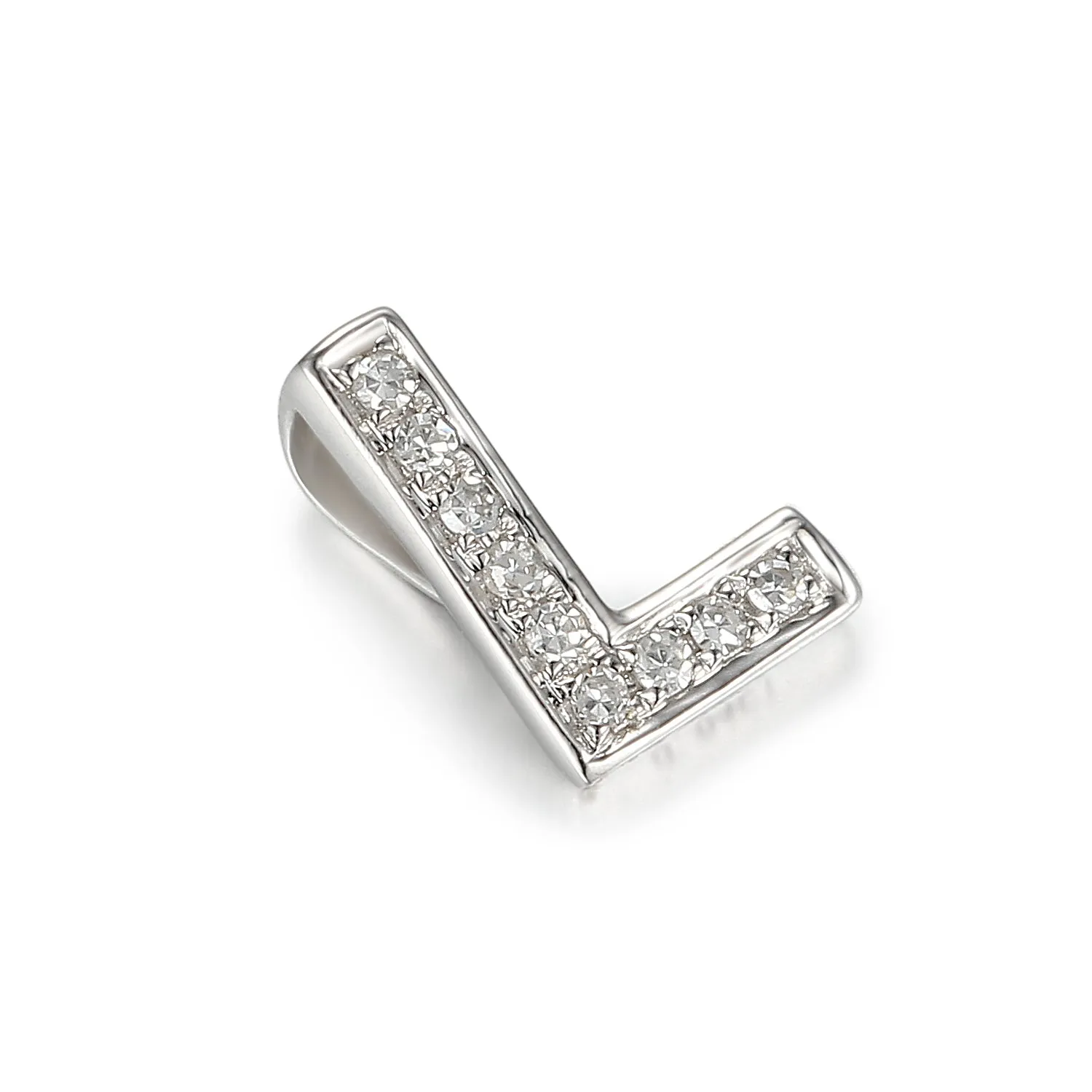 9ct Gold Initial Diamond Pendant Necklace in 9ct Yellow or 9ct White Gold