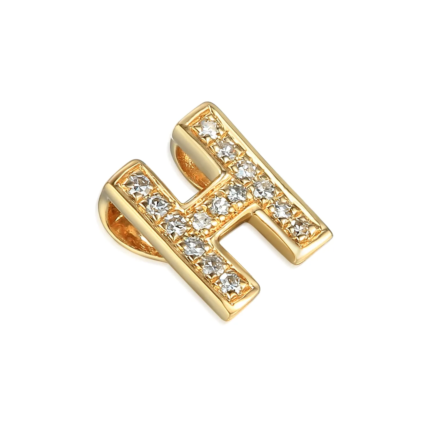 9ct Gold Initial Diamond Pendant Necklace in 9ct Yellow or 9ct White Gold