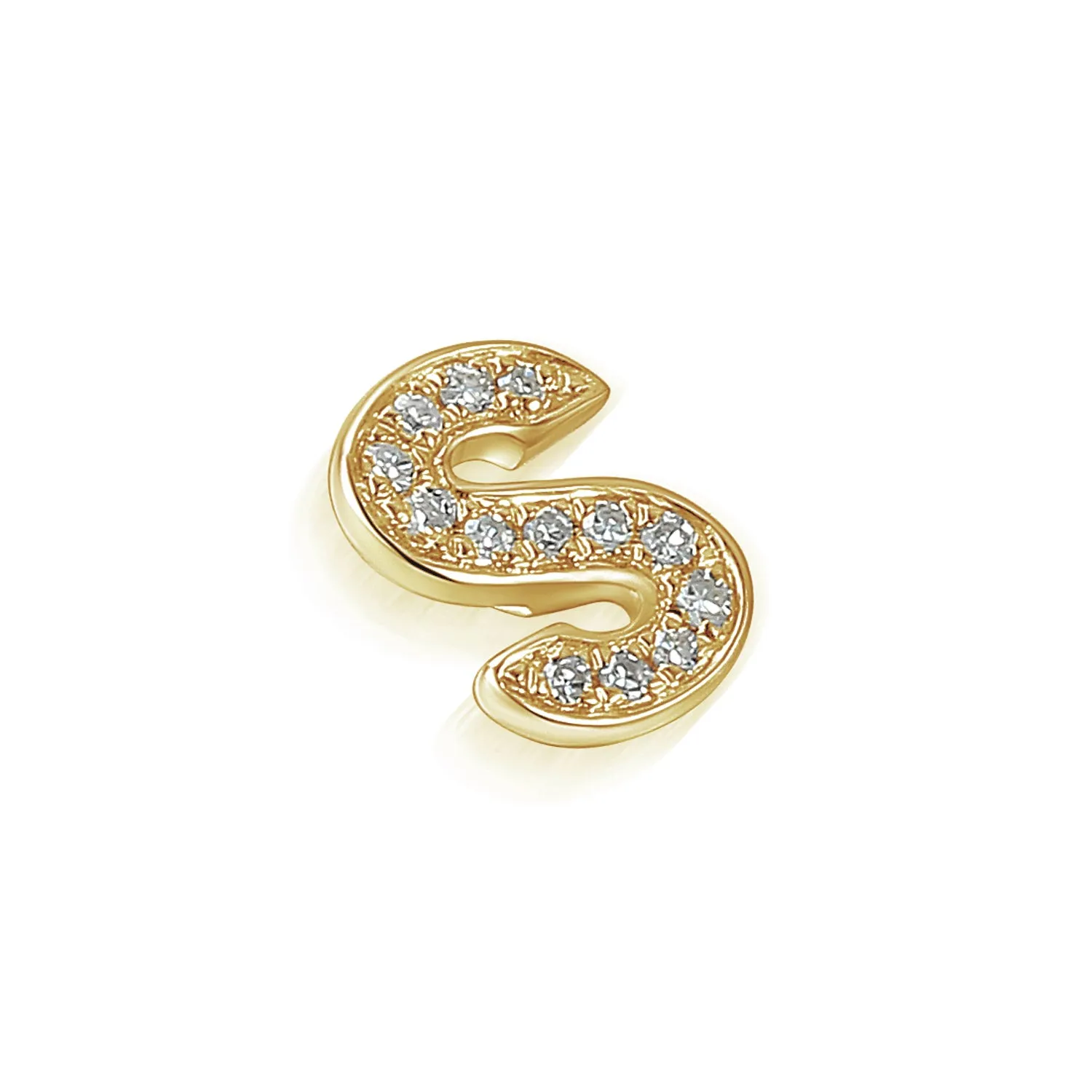 9ct Gold Initial Diamond Pendant Necklace in 9ct Yellow or 9ct White Gold