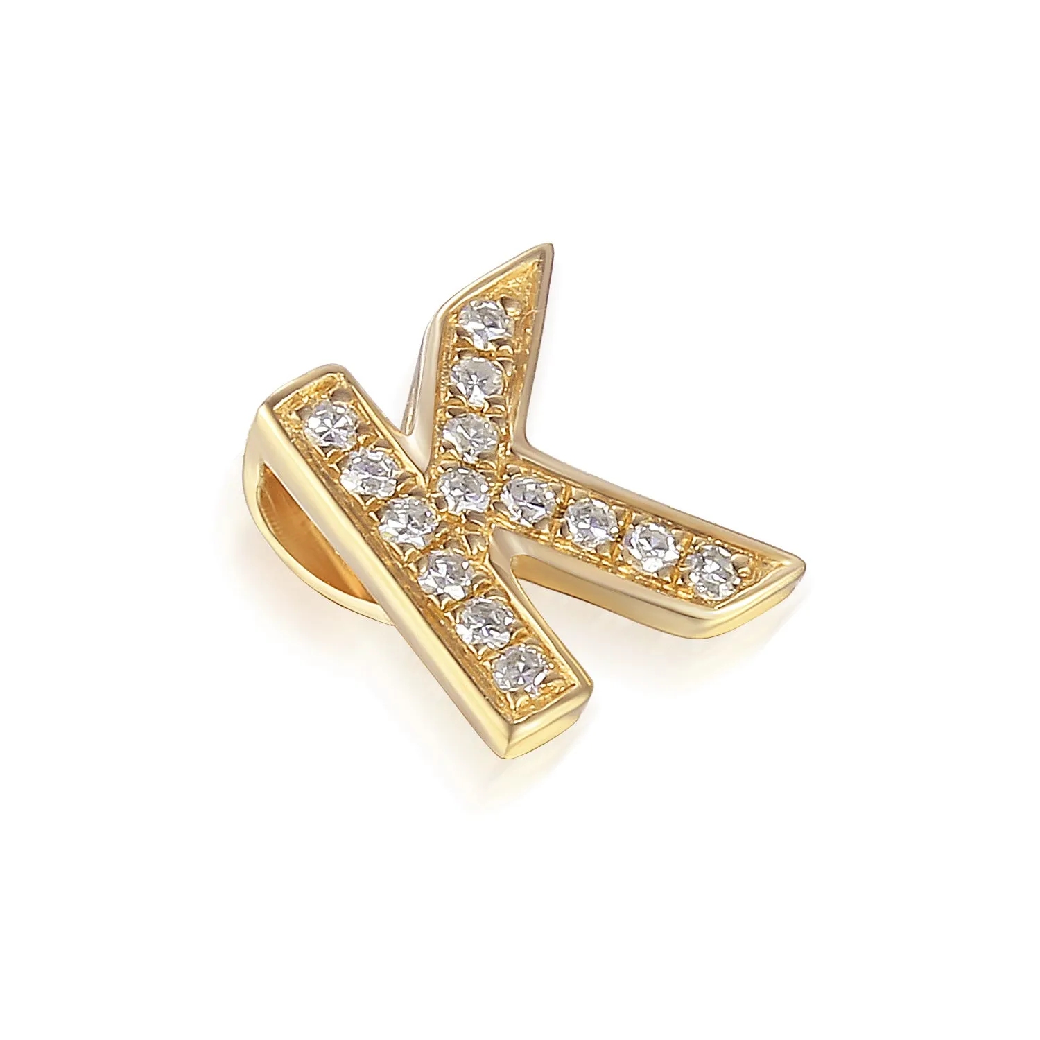 9ct Gold Initial Diamond Pendant Necklace in 9ct Yellow or 9ct White Gold