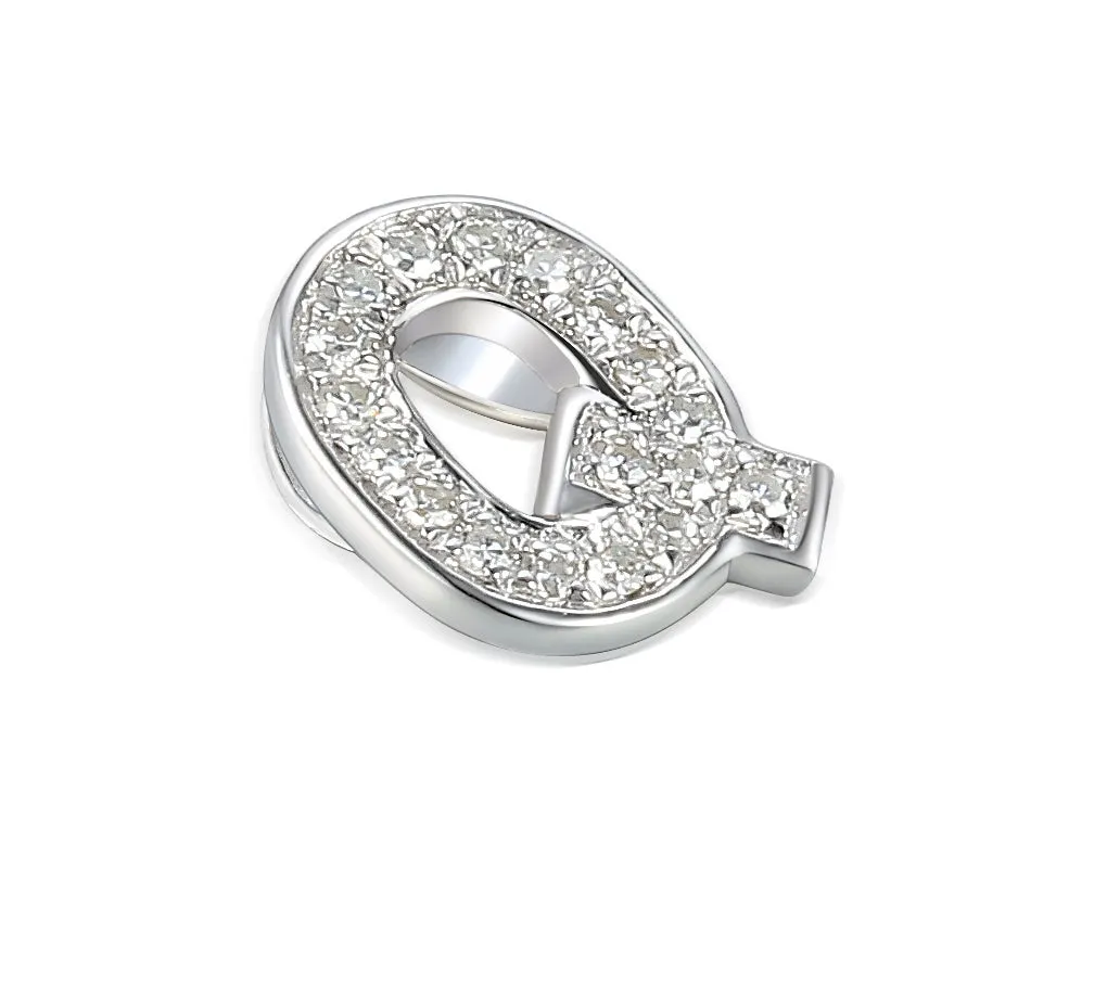 9ct Gold Initial Diamond Pendant Necklace in 9ct Yellow or 9ct White Gold