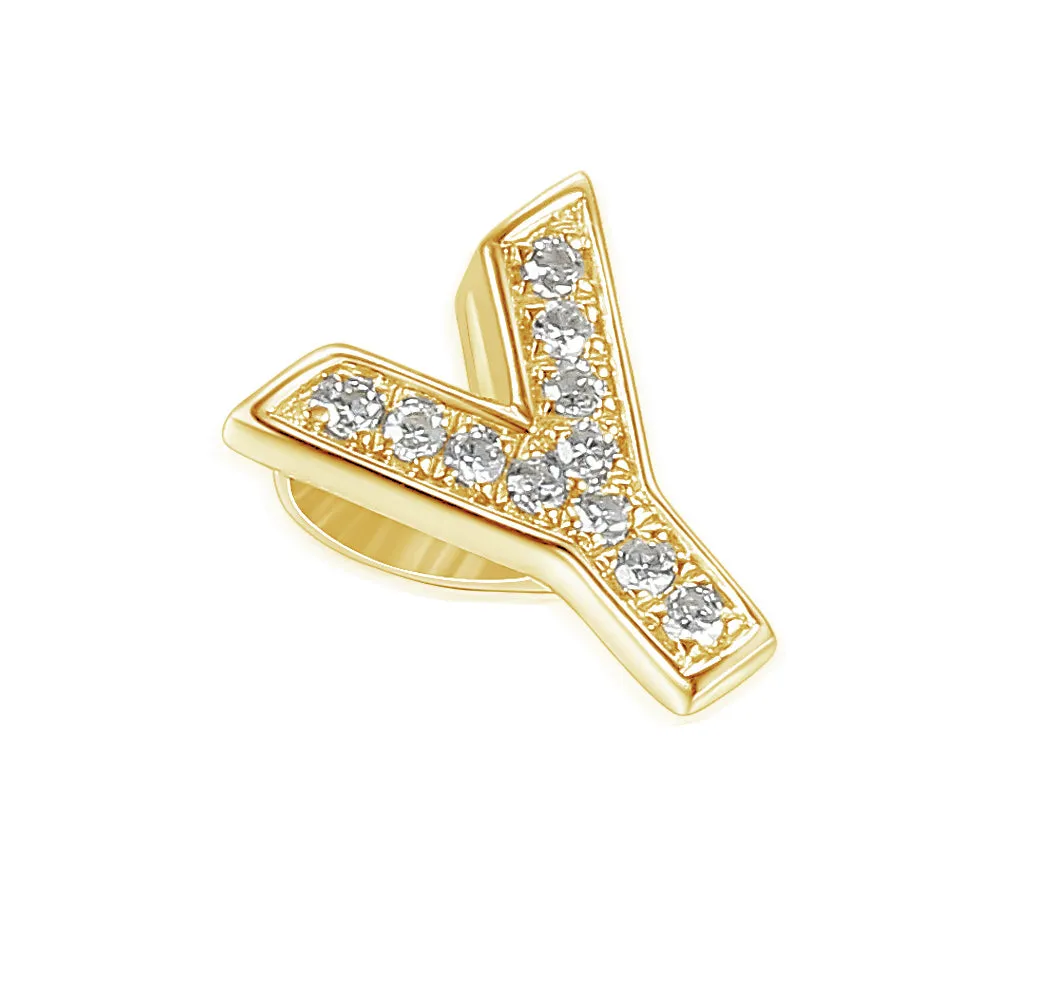 9ct Gold Initial Diamond Pendant Necklace in 9ct Yellow or 9ct White Gold