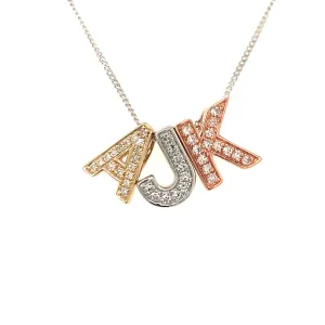 9ct Gold Initial Diamond Pendant Necklace in 9ct Yellow or 9ct White Gold