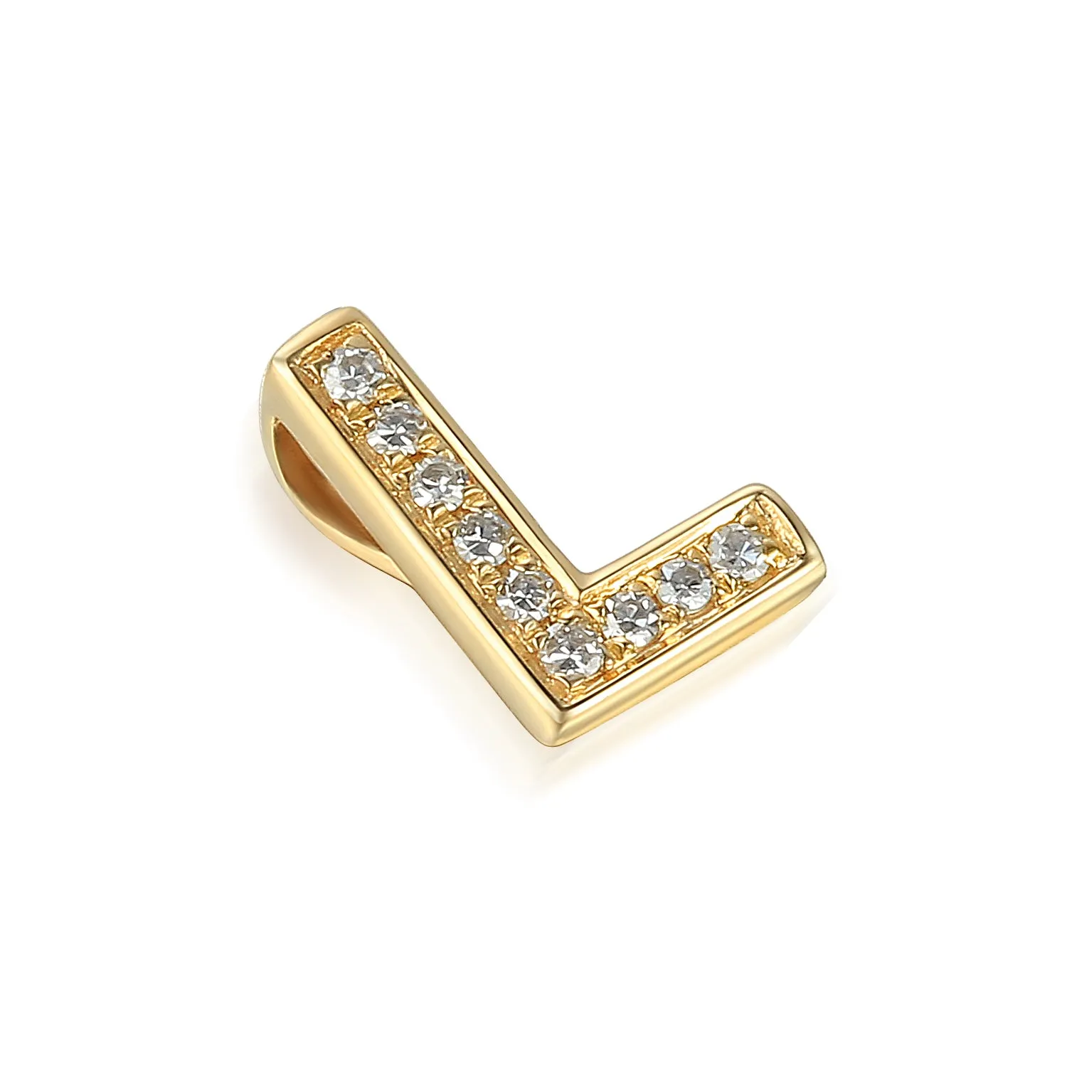 9ct Gold Initial Diamond Pendant Necklace in 9ct Yellow or 9ct White Gold
