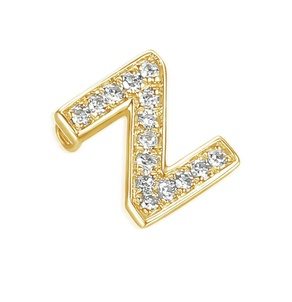 9ct Gold Initial Diamond Pendant Necklace in 9ct Yellow or 9ct White Gold