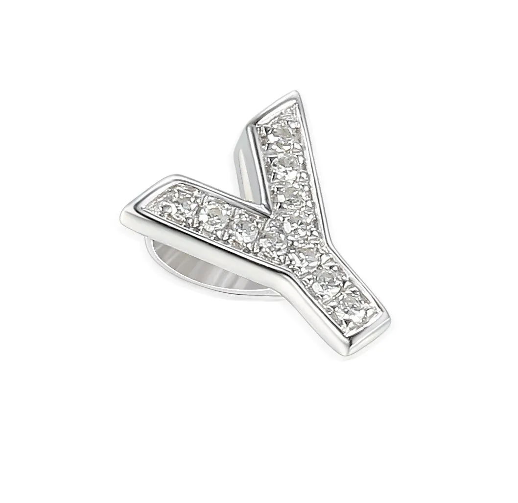 9ct Gold Initial Diamond Pendant Necklace in 9ct Yellow or 9ct White Gold