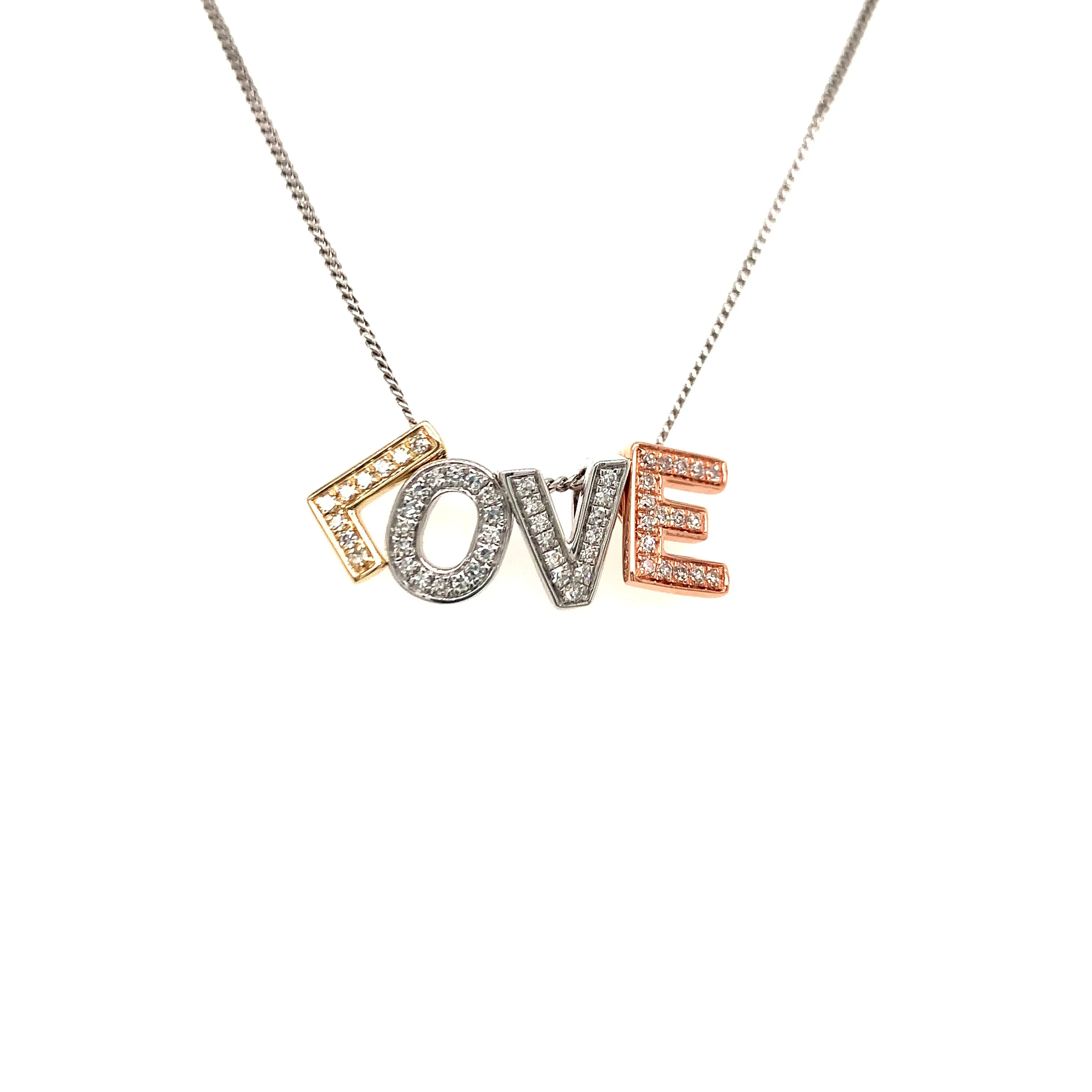 9ct Gold Initial Diamond Pendant Necklace in 9ct Yellow or 9ct White Gold