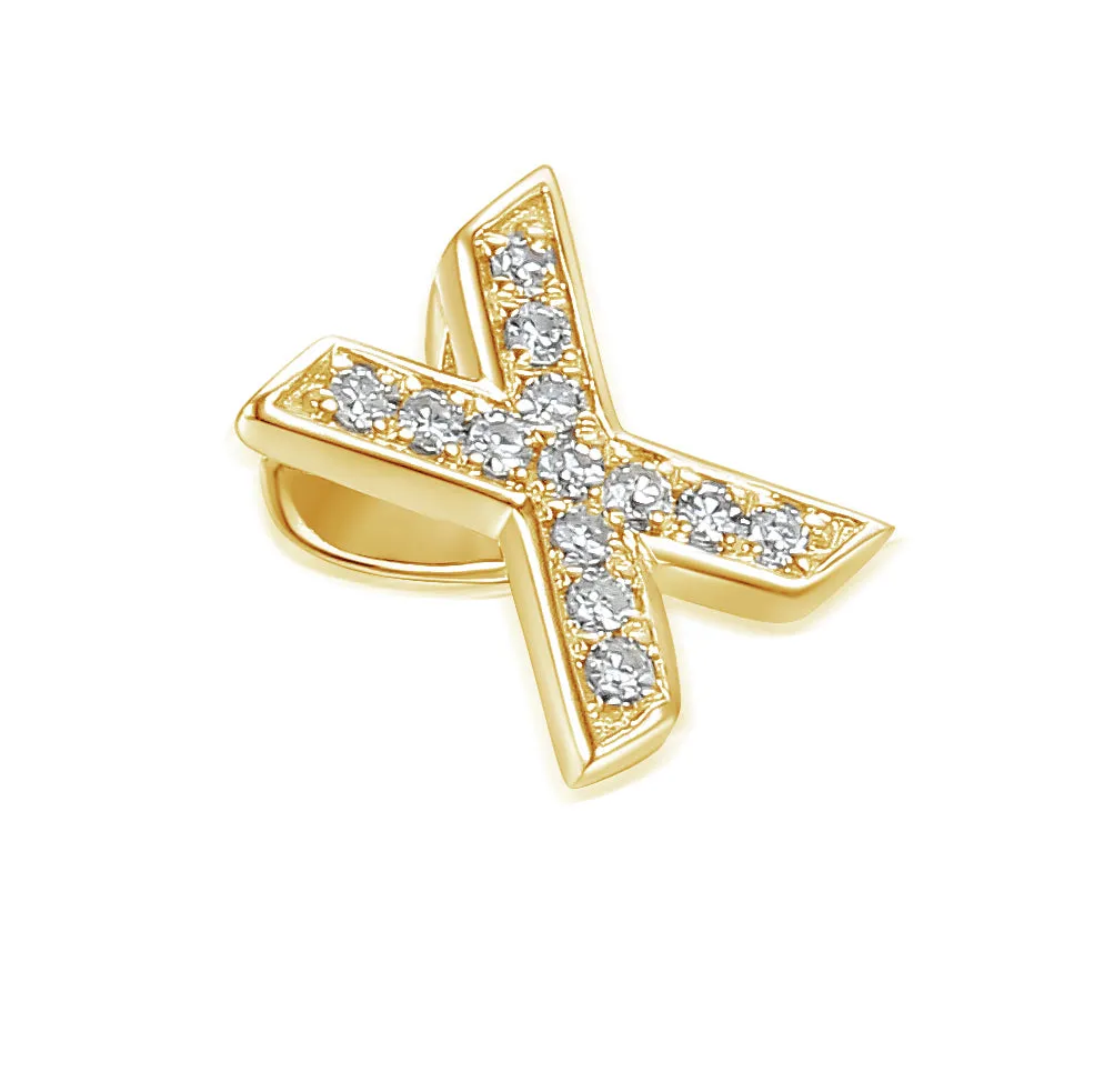 9ct Gold Initial Diamond Pendant Necklace in 9ct Yellow or 9ct White Gold