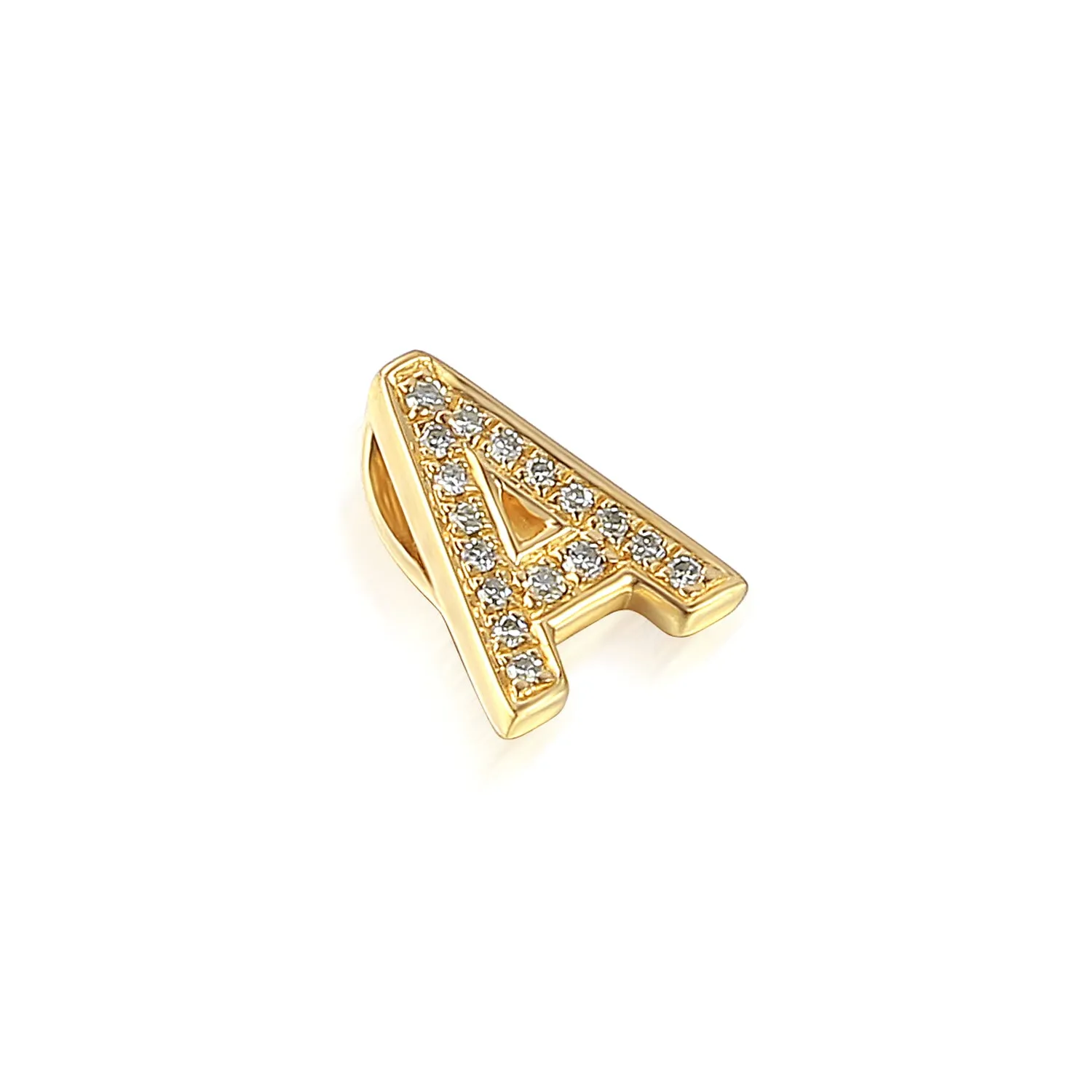 9ct Gold Initial Diamond Pendant Necklace in 9ct Yellow or 9ct White Gold