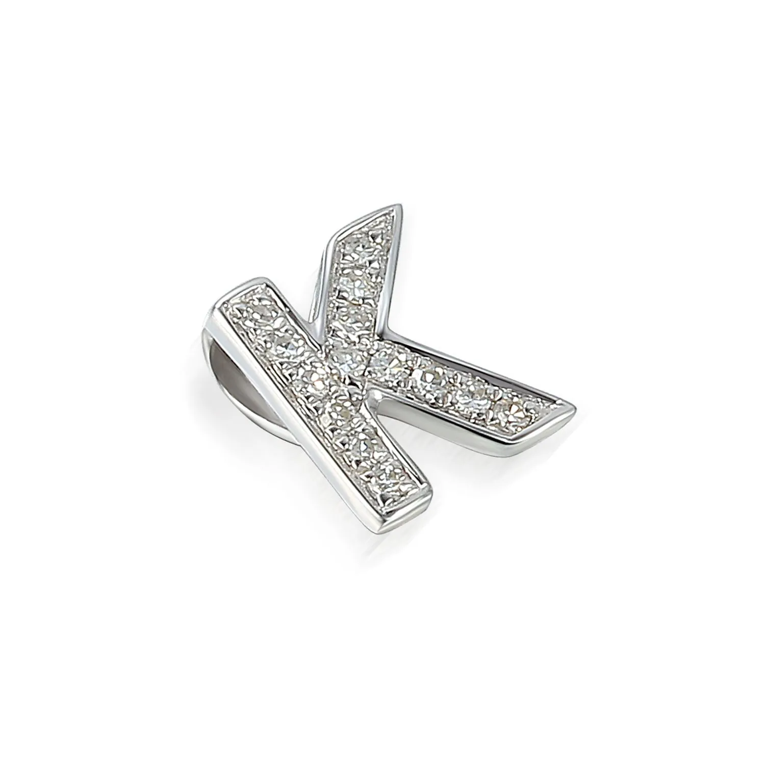 9ct Gold Initial Diamond Pendant Necklace in 9ct Yellow or 9ct White Gold