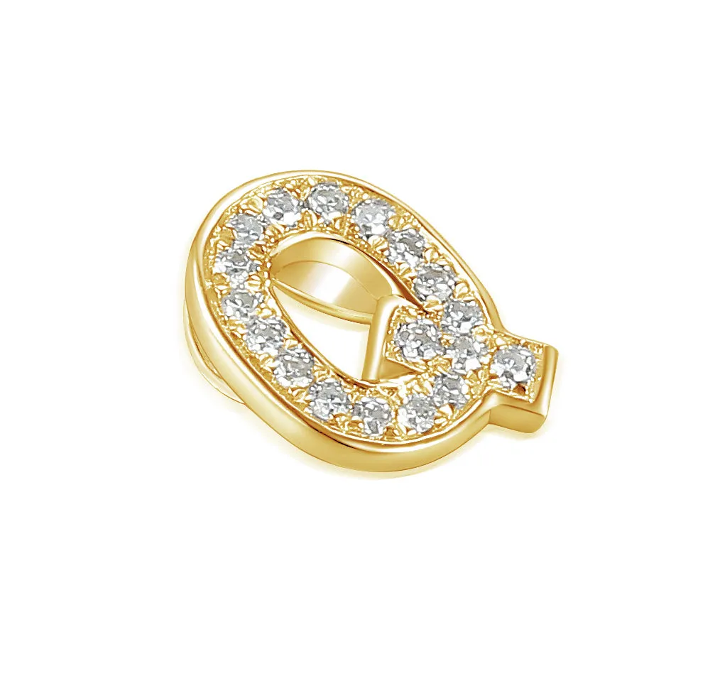 9ct Gold Initial Diamond Pendant Necklace in 9ct Yellow or 9ct White Gold