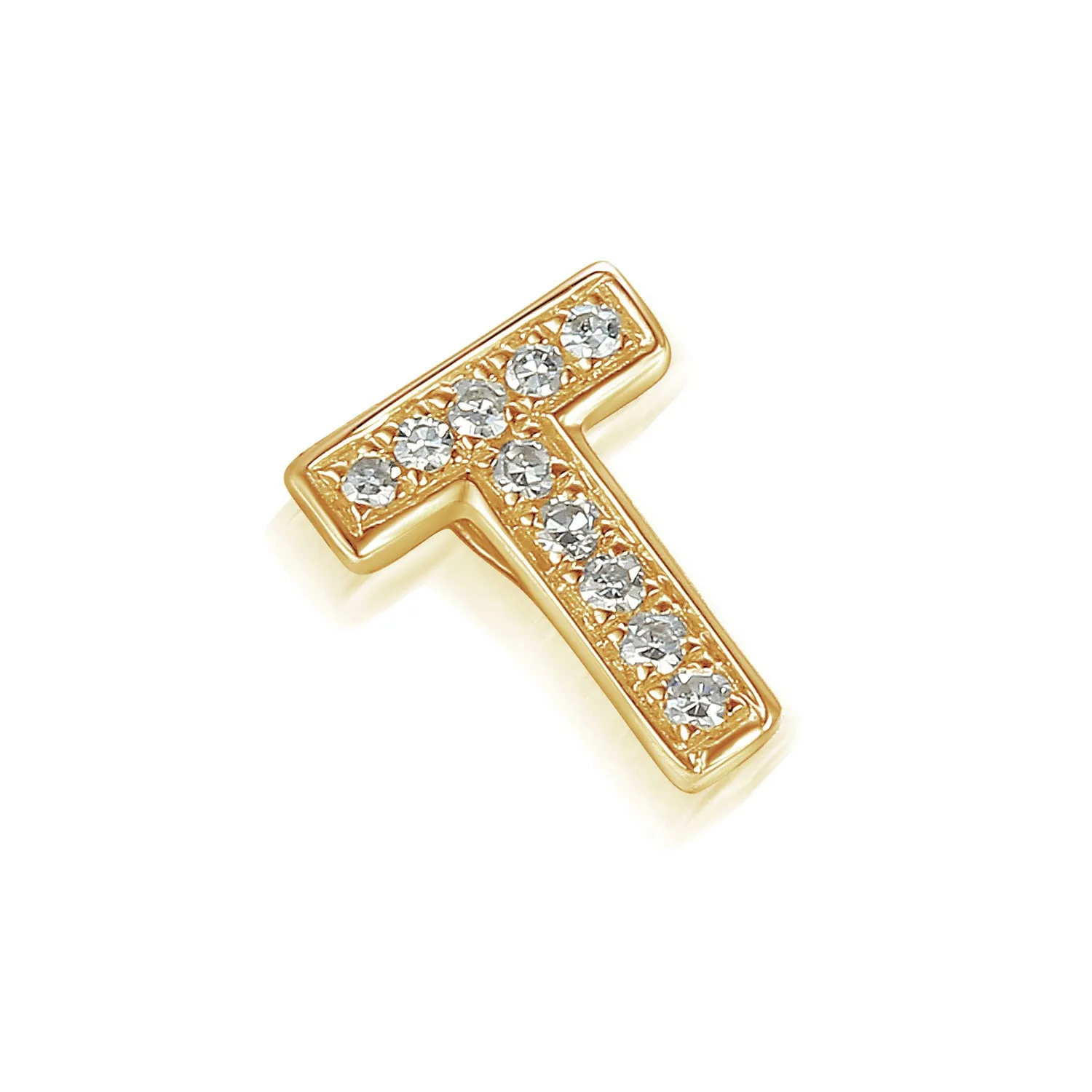 9ct Gold Initial Diamond Pendant Necklace in 9ct Yellow or 9ct White Gold