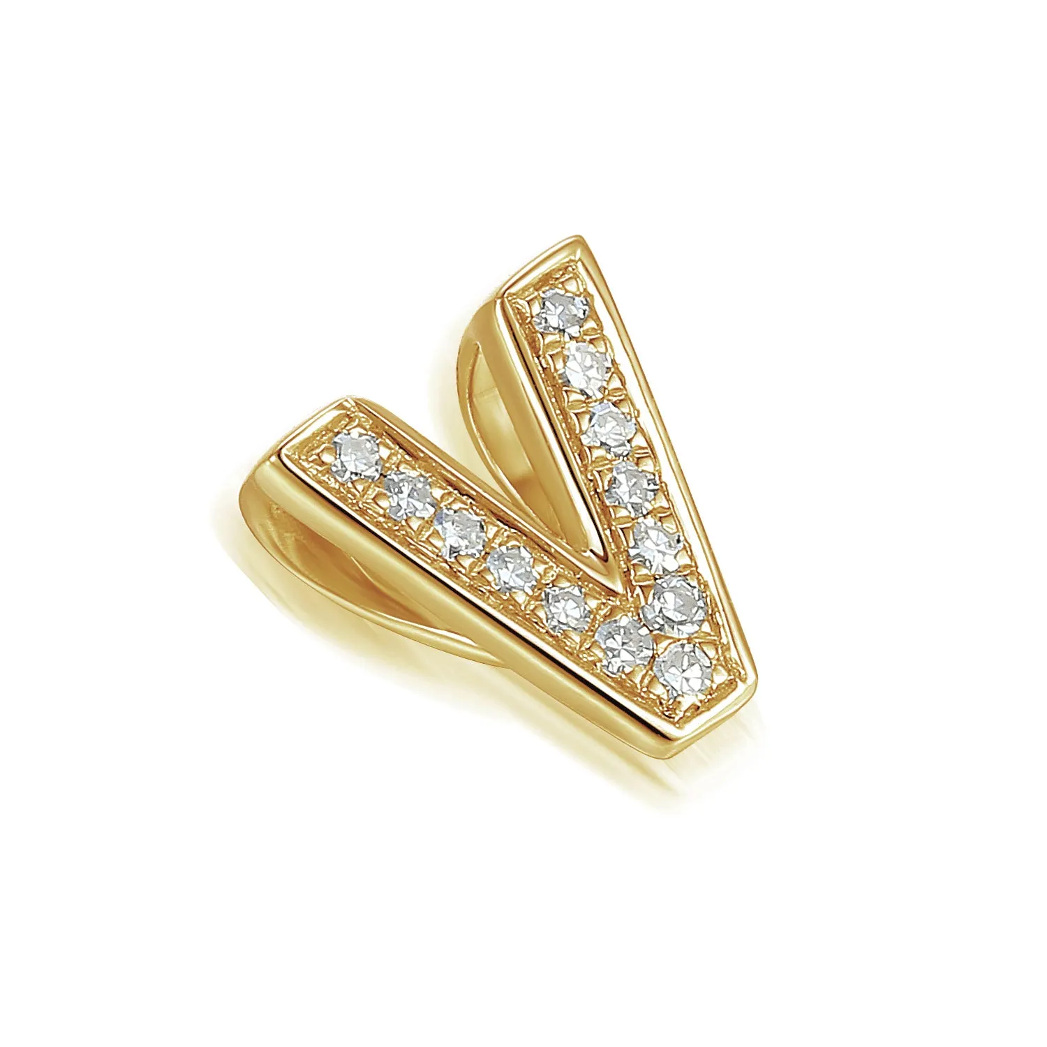 9ct Gold Initial Diamond Pendant Necklace in 9ct Yellow or 9ct White Gold