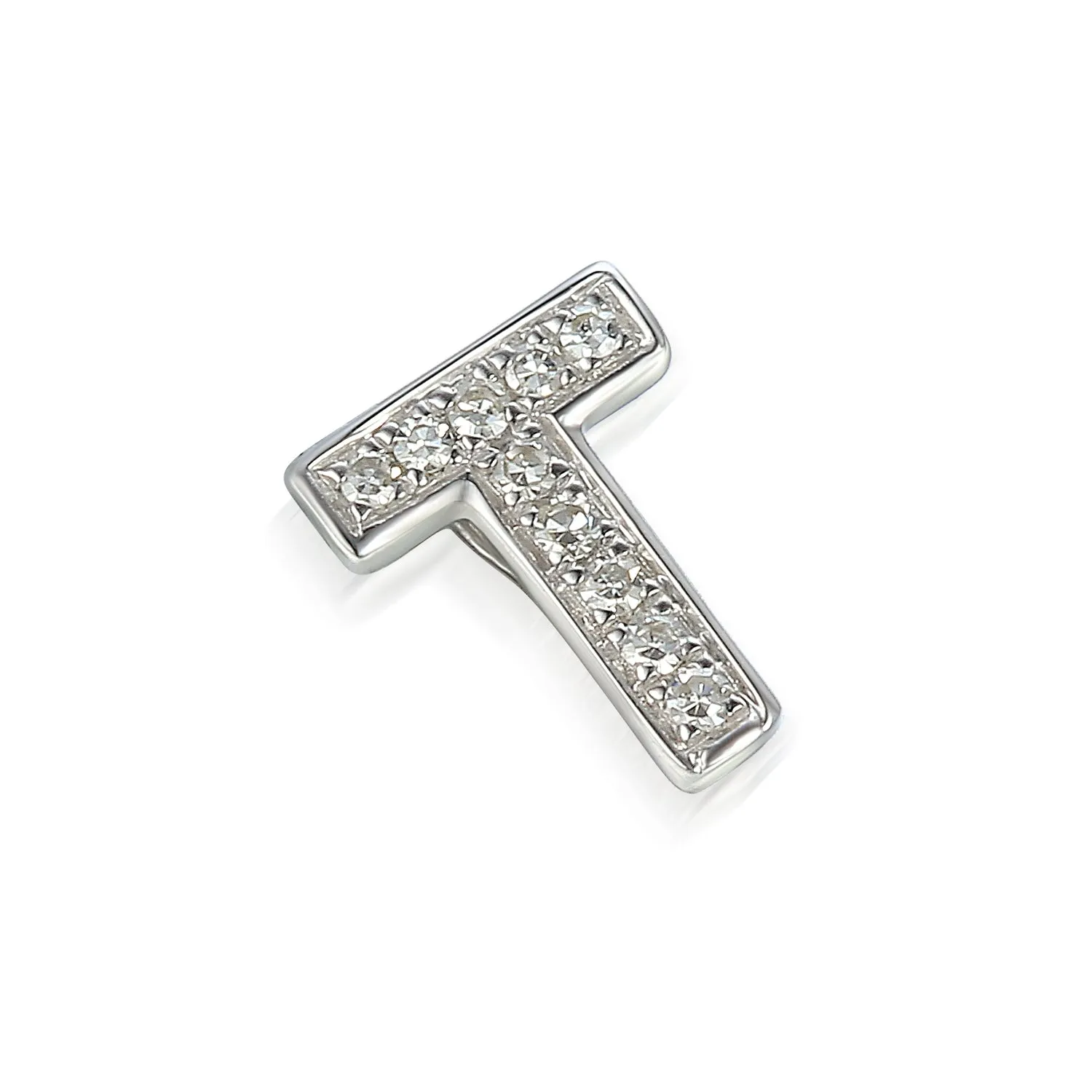 9ct Gold Initial Diamond Pendant Necklace in 9ct Yellow or 9ct White Gold