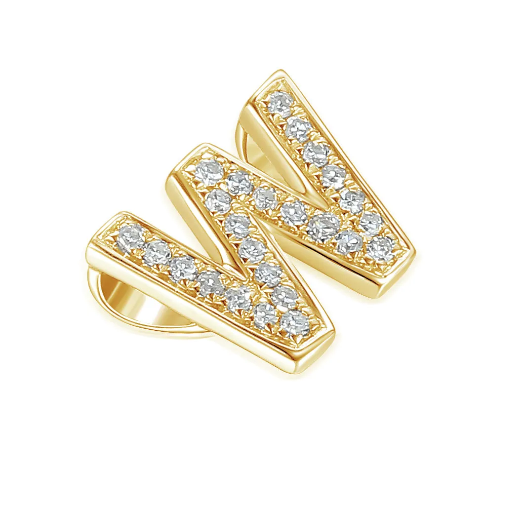 9ct Gold Initial Diamond Pendant Necklace in 9ct Yellow or 9ct White Gold