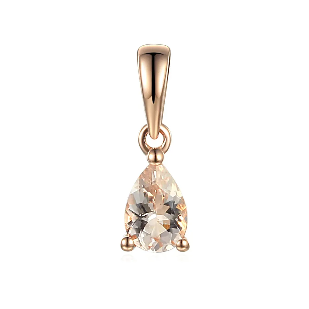 9ct Rose Gold Morganite Teardrop Pendant