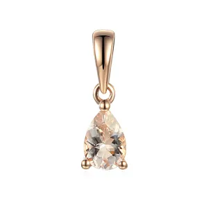 9ct Rose Gold Morganite Teardrop Pendant